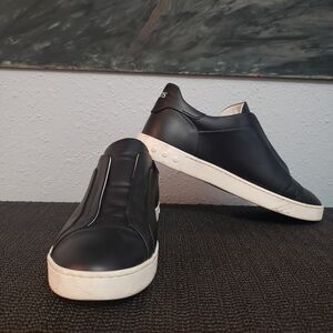 Tod's Black and White Leather Sneakers